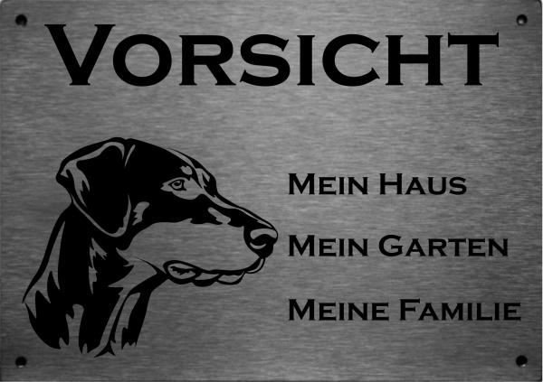 ld Dobermann Pinscher VORSICHT Mein Haus mein Garten meine Familie